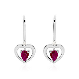 Boucles D'oreilles Danilo Or Blanc Rubis - Boucles d'oreilles pendantes Femme | Histoire d’Or