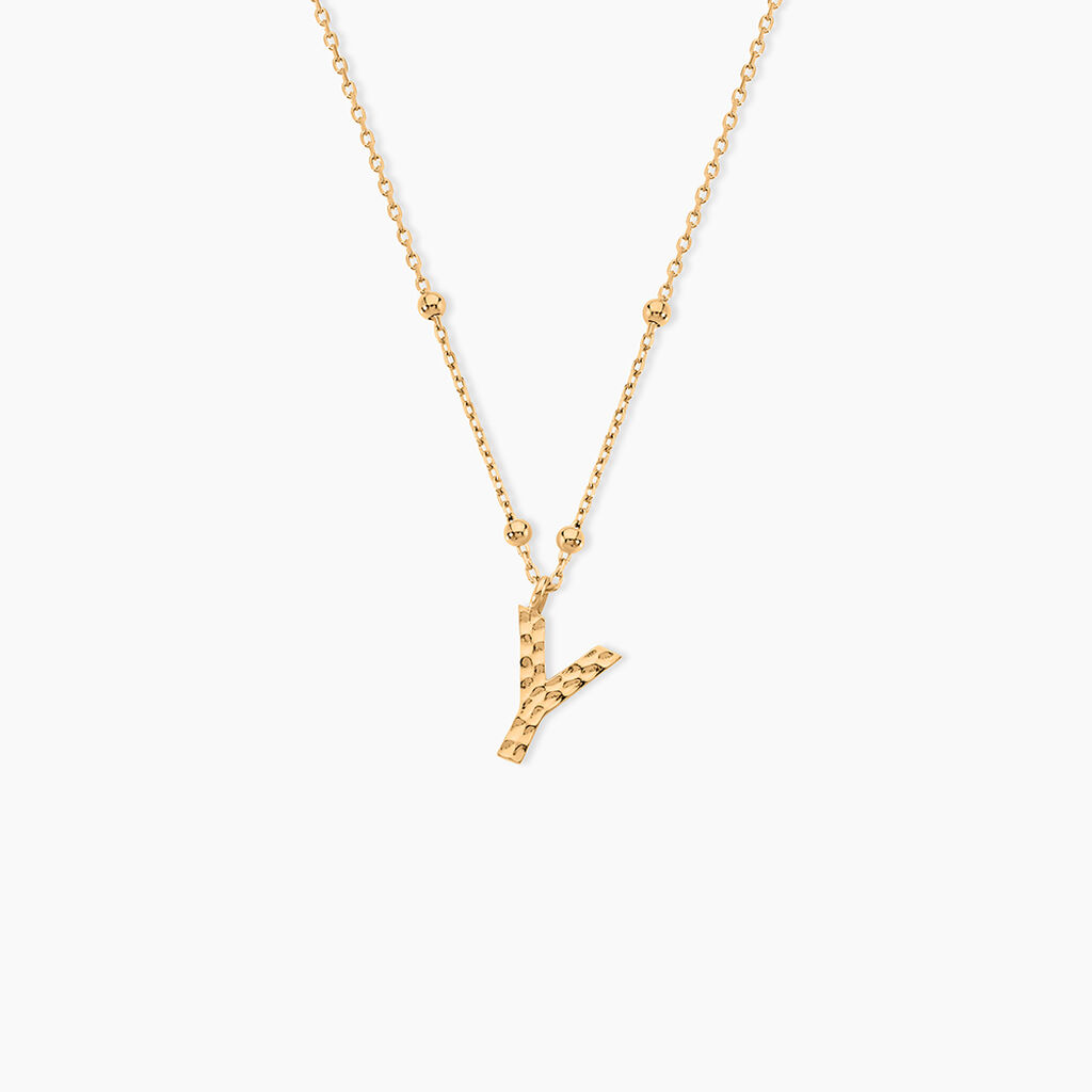 Collier Plaqu&eacute; Or Jaune Lettra - Bijoux sans pierre Femme | Histoire d&rsquo;Or