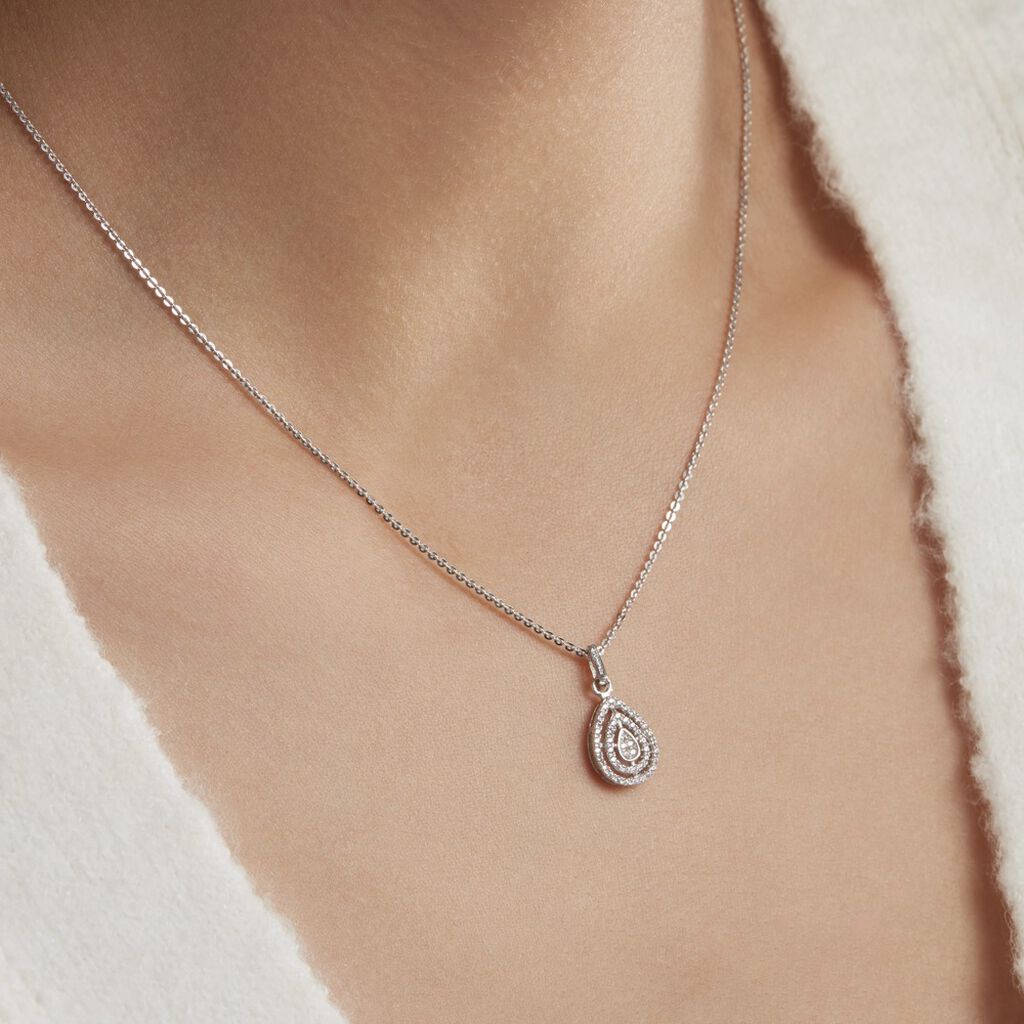 Collier Lysa Argent Blanc Oxyde De Zirconium - Colliers fantaisie Femme | Histoire d’Or