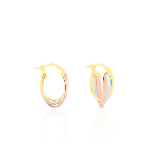 Créoles Hermande Or Tricolore - Boucles d'oreilles créoles Femme | Histoire d’Or