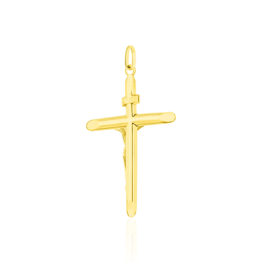 Pendentif Damian Croix Or Bicolore - Pendentifs Baptême Famille | Histoire d’Or