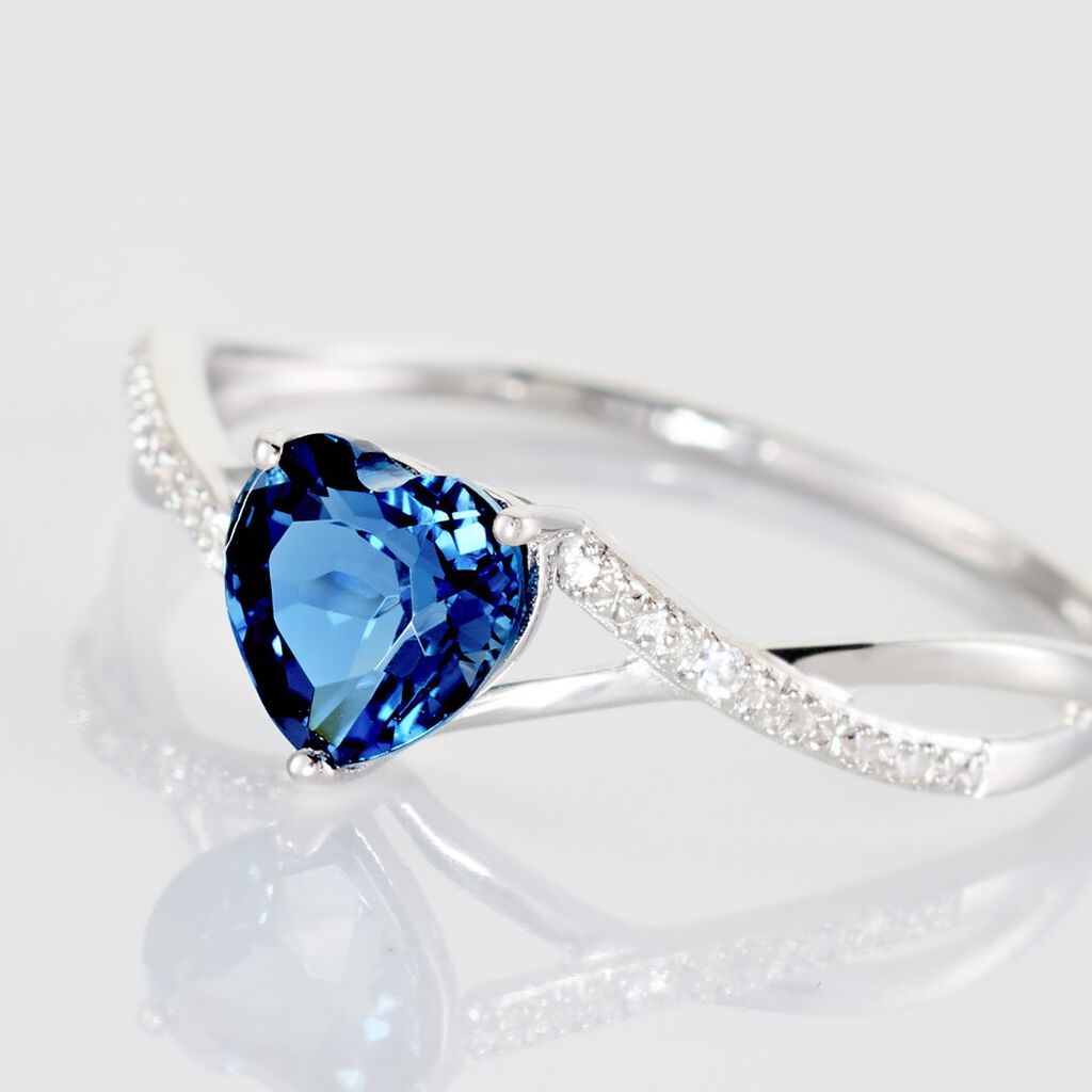 Bague Clothilde Or Blanc Topaze Et Oxyde De Zirconium - Bagues solitaires Femme | Histoire d’Or