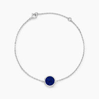 Bracelet Lunatique Argent Blanc Lapis Lazuli Nacre