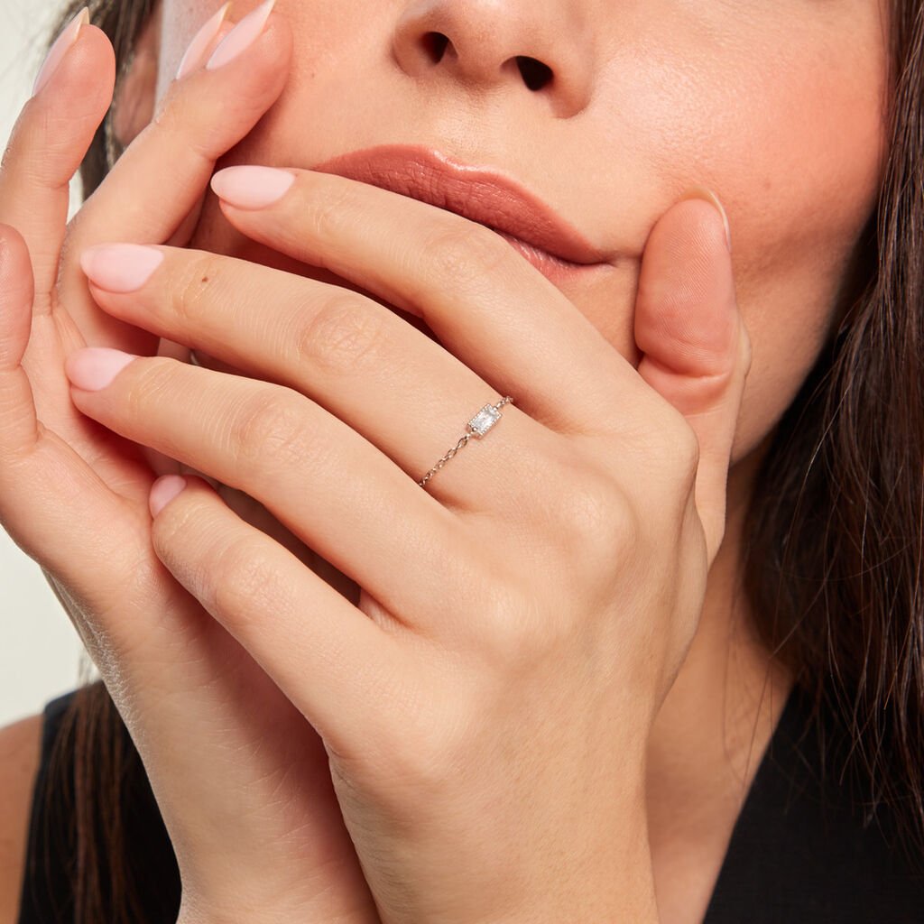 Bague Lipa Argent Blanc Oxyde De Zirconium - Bagues solitaires Femme | Histoire d&rsquo;Or