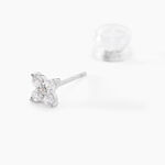 Boucles D'oreilles Puces Winter Flower Or Blanc Oxyde De Zirconium - Clous d'oreilles Femme | Histoire d&rsquo;Or