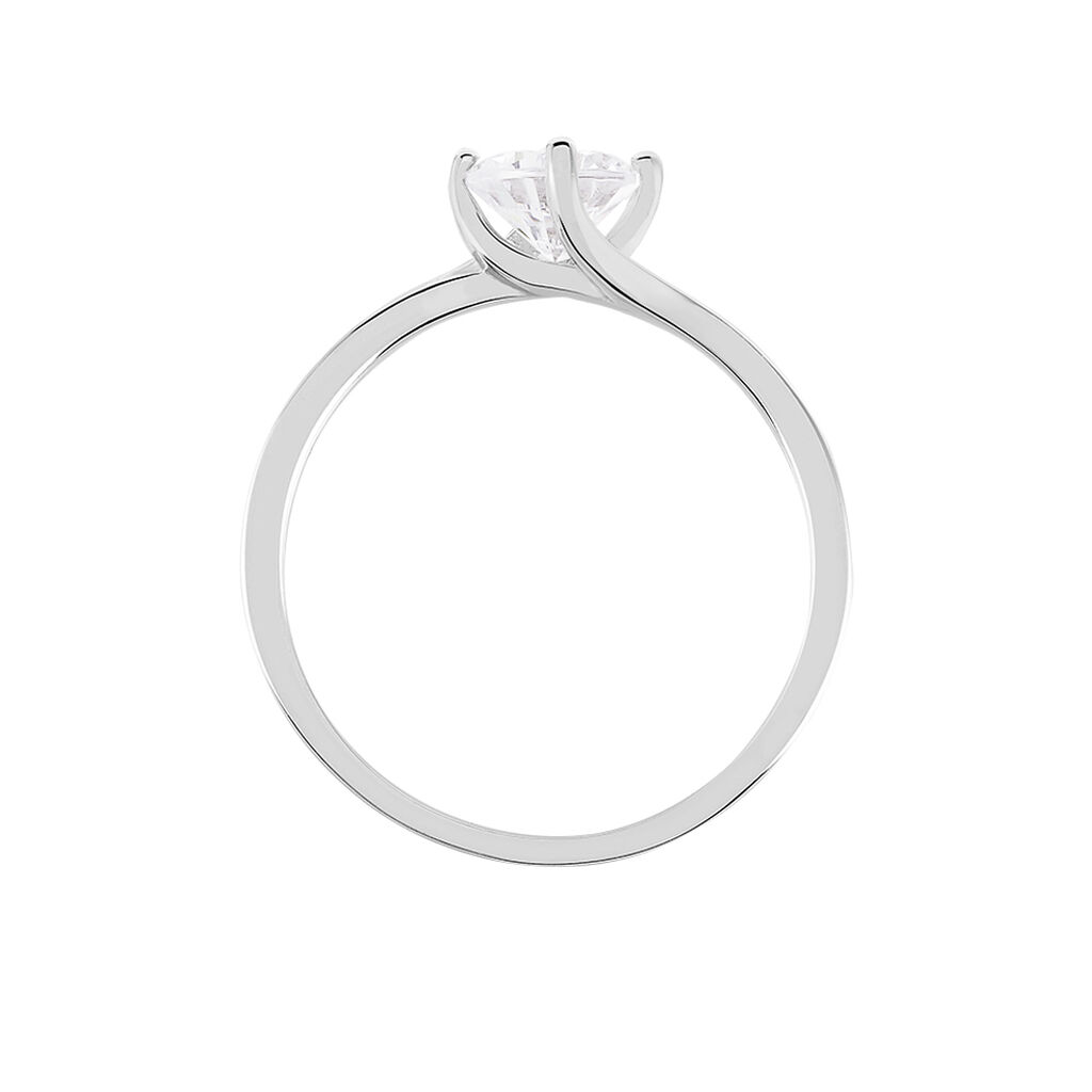 Bague Solitaire Afsa Argent Blanc Oxyde De Zirconium - Bagues solitaires Femme | Histoire d&rsquo;Or