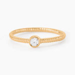 Bague Lyza Plaque Or Jaune Oxyde De Zirconium - Bagues solitaires Femme | Histoire d&rsquo;Or