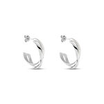 Demi-cr&eacute;oles Argent Blanc Laureat Oxydes De Zirconium - Boucles d'oreilles cr&eacute;oles Femme | Histoire d&rsquo;Or