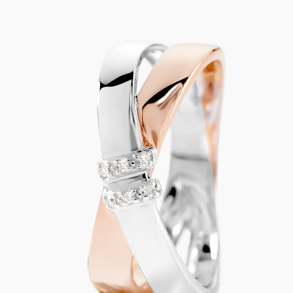 Bague Tonnia Or Bicolore Diamant - Bagues avec pierre Femme | Histoire d&rsquo;Or