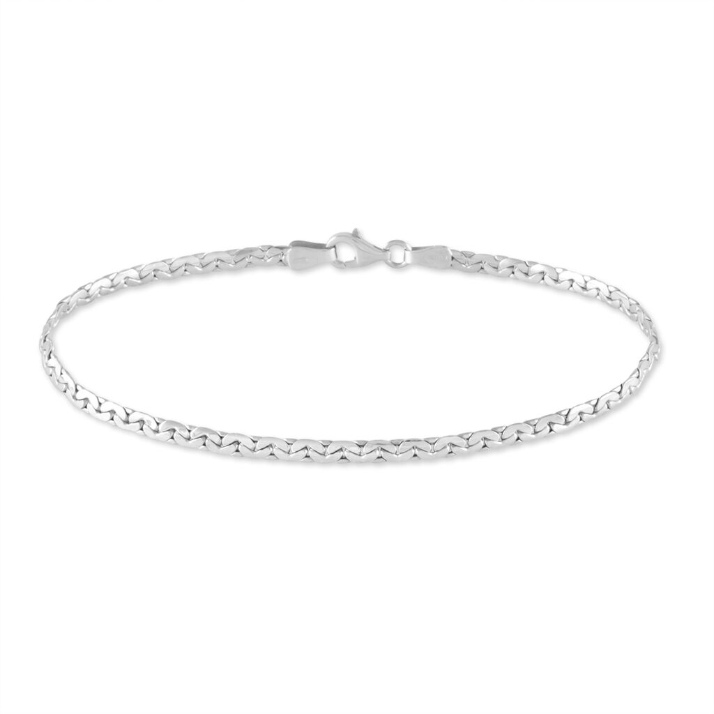 Bracelet Ivy Maille Haricot Or Blanc - Bracelets cha&icirc;ne Femme | Histoire d&rsquo;Or