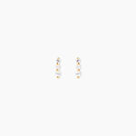 Boucles D'oreilles Puces Tria Or Jaune Oxyde De Zirconium - Clous d'oreilles Femme | Histoire d&rsquo;Or