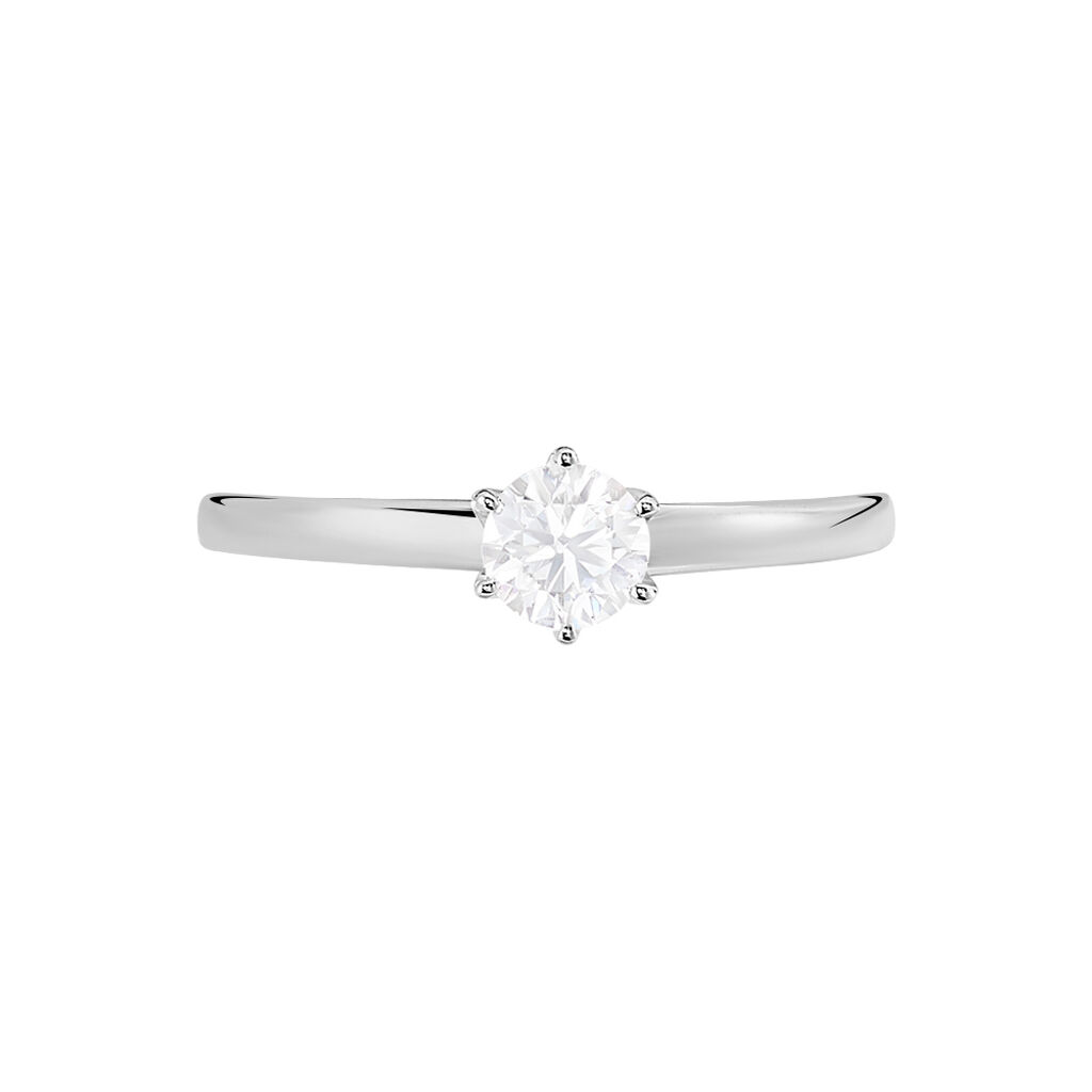 Bague Solitaire Natalia Or Blanc Diamant - Bagues solitaires Femme | Histoire d’Or
