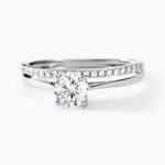 Bague Solitaire Anatoline Or Blanc Oxyde De Zirconium - Bagues solitaires Femme | Histoire d&rsquo;Or