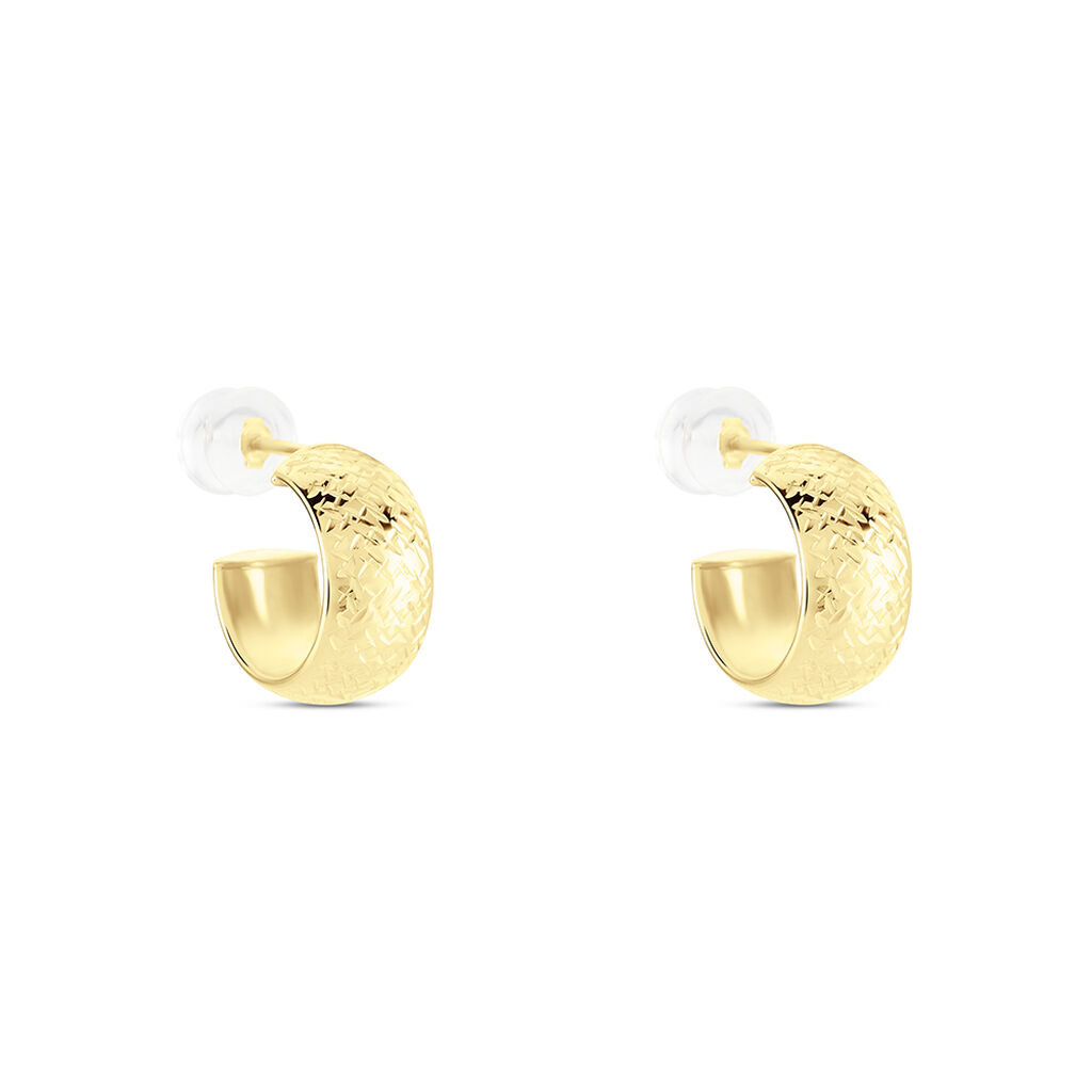 Créoles Shiny Or Jaune - Boucles d'oreilles créoles Femme | Histoire d’Or