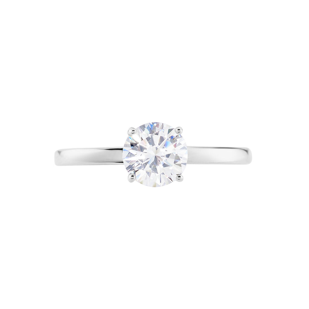 Bague Solitaire Stella Argent Blanc Oxyde De Zirconium - Bagues solitaires Femme | Histoire d’Or