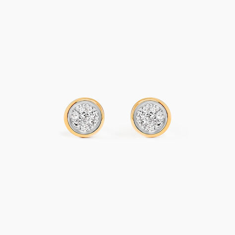 Boucles D'oreilles Puces Or Jaune Diamants - Clous d'oreilles Femme | Histoire d&rsquo;Or