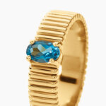 Bague Joany Argent Dor&eacute; A L'Or 750/1000 Topaze - Bagues solitaires Femme | Histoire d&rsquo;Or