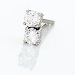 Boucles D'oreilles Puces Victoria Platine Blanc Diamant - Clous d'oreilles Famille | Histoire d&rsquo;Or