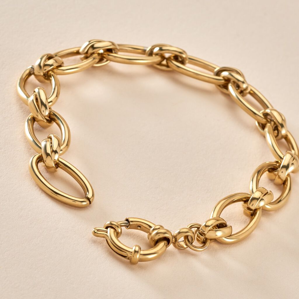 Bracelet Maille Perry Acier Dor&eacute; - Bracelets cha&icirc;ne Femme | Histoire d&rsquo;Or