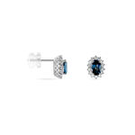 Boucles D'oreilles Or Blanc Quintilla Topazes London Blue Et Oxydes - Boucles d'oreilles pendantes Femme | Histoire d&rsquo;Or