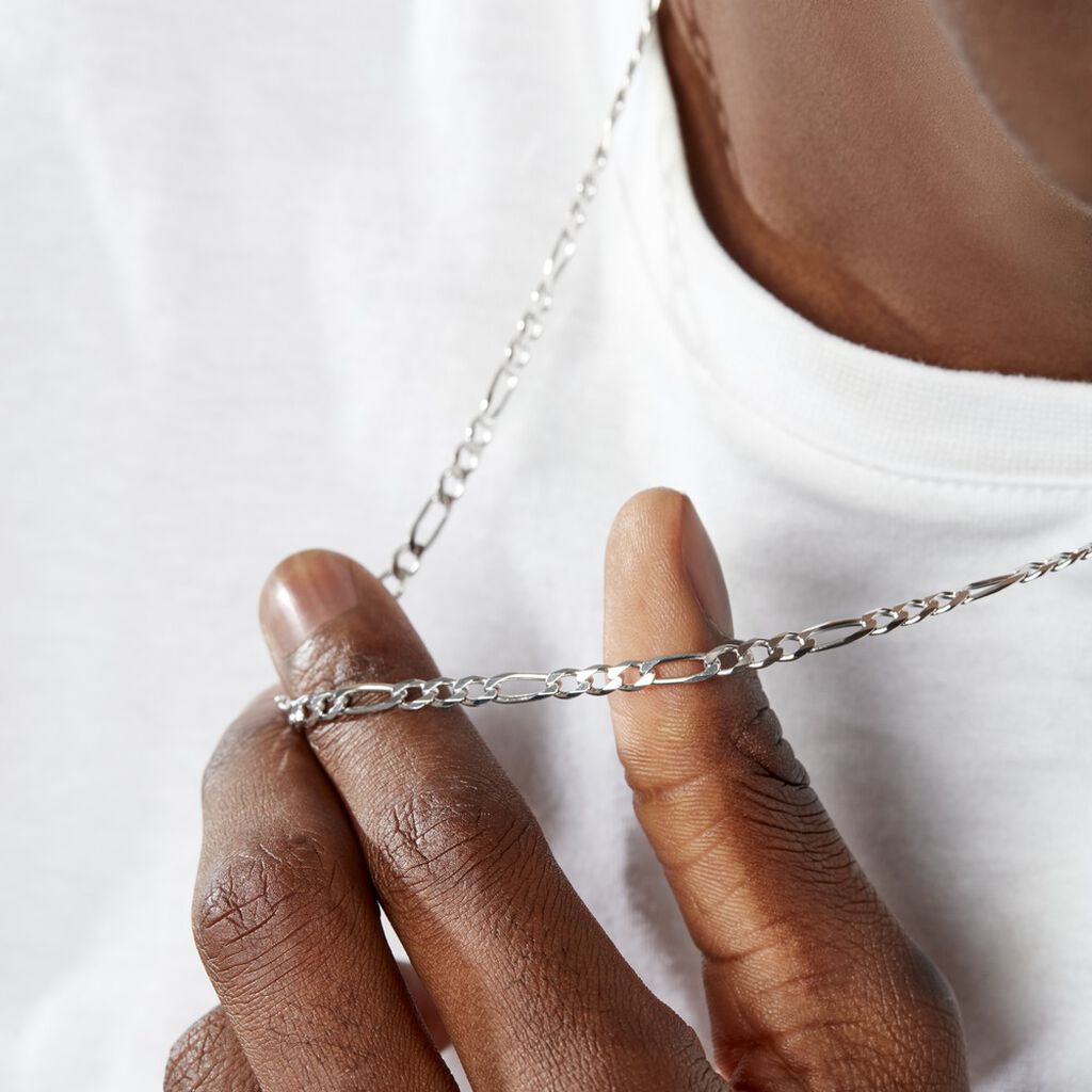 Collier Vivian Argent Blanc - Chaines Homme | Histoire d’Or
