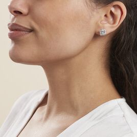 Boucles D'oreilles Puces Anasthase Argent Blanc Oxyde De Zirconium - Boucles d'oreilles fantaisie Femme | Histoire d’Or
