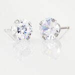 Boucles D'oreilles Puces Eddie Or Blanc Oxyde De Zirconium - Clous d'oreilles Femme | Histoire d&rsquo;Or