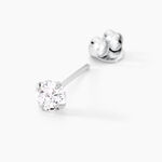 Boucles D'oreilles Puces Laena Argent Blanc Oxyde De Zirconium - Boucles d'oreilles fantaisie Femme | Histoire d&rsquo;Or