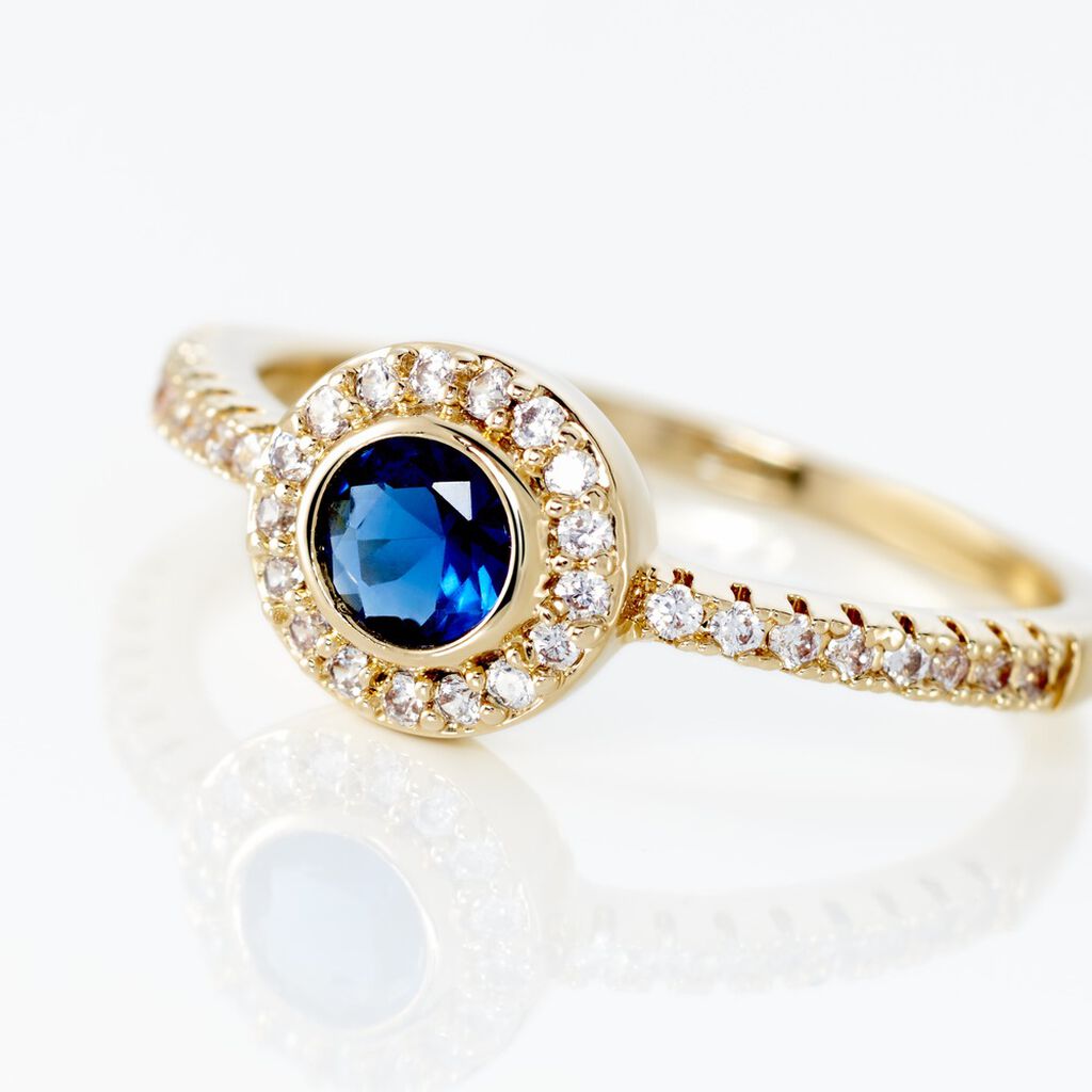 Bague Plaqué Or Eugenie Pierre Synthétique - Bagues avec pierre Femme | Histoire d’Or