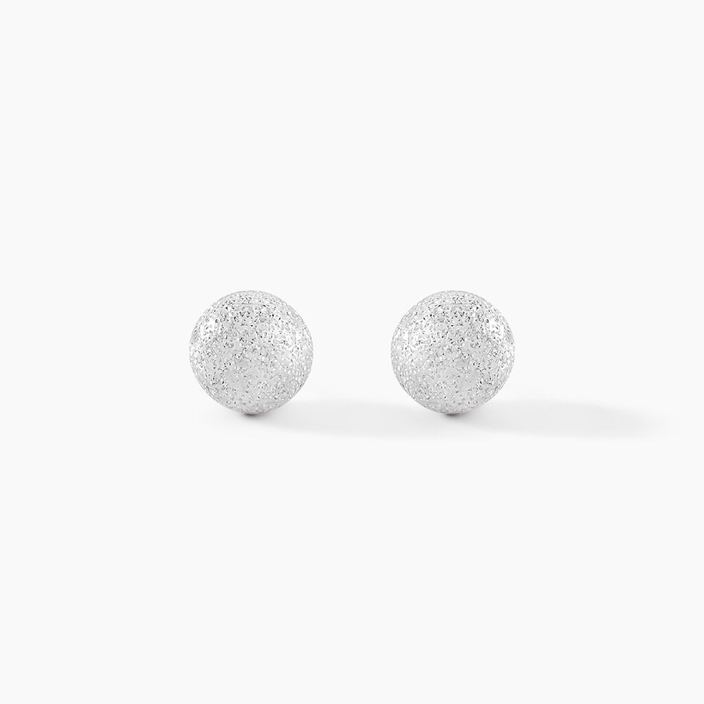 Boucles D'oreilles Puces Ayana Argent Blanc