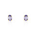 Boucles D'oreilles Puces Elea Serti Griffe Or Jaune Amethyste - Clous d'oreilles Femme | Histoire d’Or