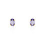 Boucles D'oreilles Puces Elea Serti Griffe Or Jaune Amethyste