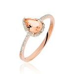 Bague Alice Or Rose Morganite Et Oxyde De Zirconium - Bagues solitaires Femme | Histoire d&rsquo;Or