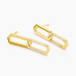 Boucles D'oreilles Pendantes Infini Pop Argent Jaune Oxyde Zirconium - Boucles d'oreilles fantaisie Femme | Histoire d&rsquo;Or