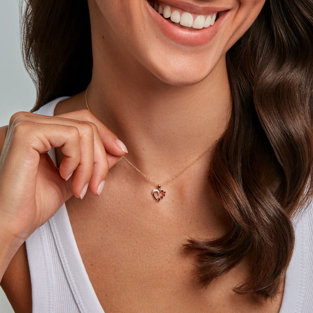 Pendentif Haldor Or Jaune Rubis Diamant - F&ecirc;te des m&egrave;res Femme | Histoire d&rsquo;Or