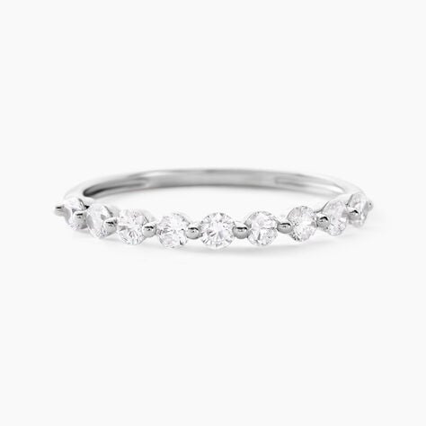 Demi Alliance Or Blanc Eclat D'etoile Oxyde De Zirconium - Bagues avec pierre Femme | Histoire d’Or