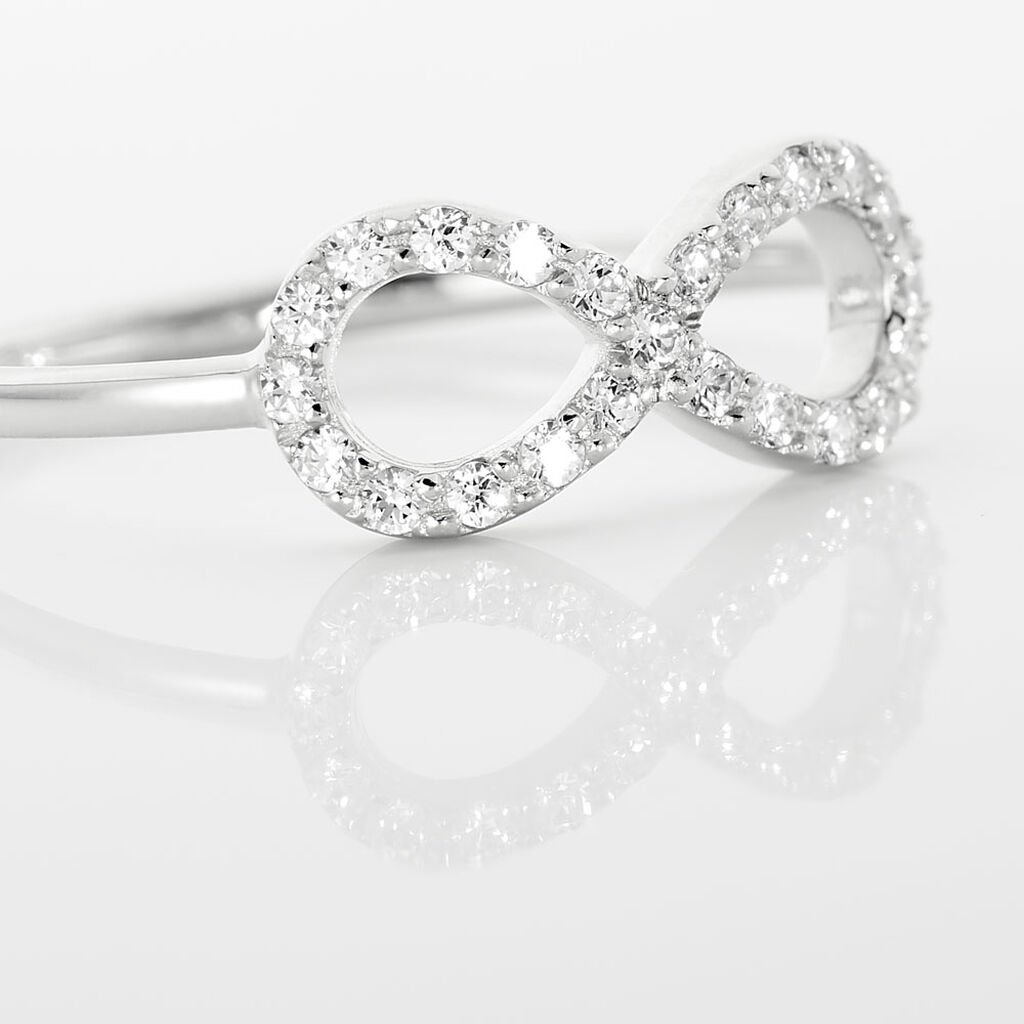 Bague Klothilda Or Blanc Oxyde De Zirconium - Bagues solitaires Femme | Histoire d&rsquo;Or