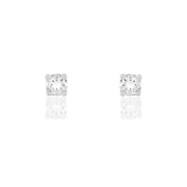 Boucles D'oreilles Puces Clavie Or Blanc Diamant - Clous d'oreilles Femme | Histoire d’Or
