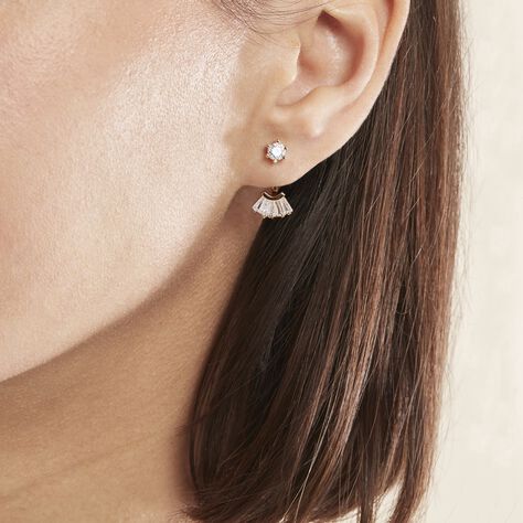 Bijoux D'oreilles Plaqué Or Jaune Allon Oxydes De Zirconium - Boucles d'oreilles fantaisie Femme | Histoire d’Or