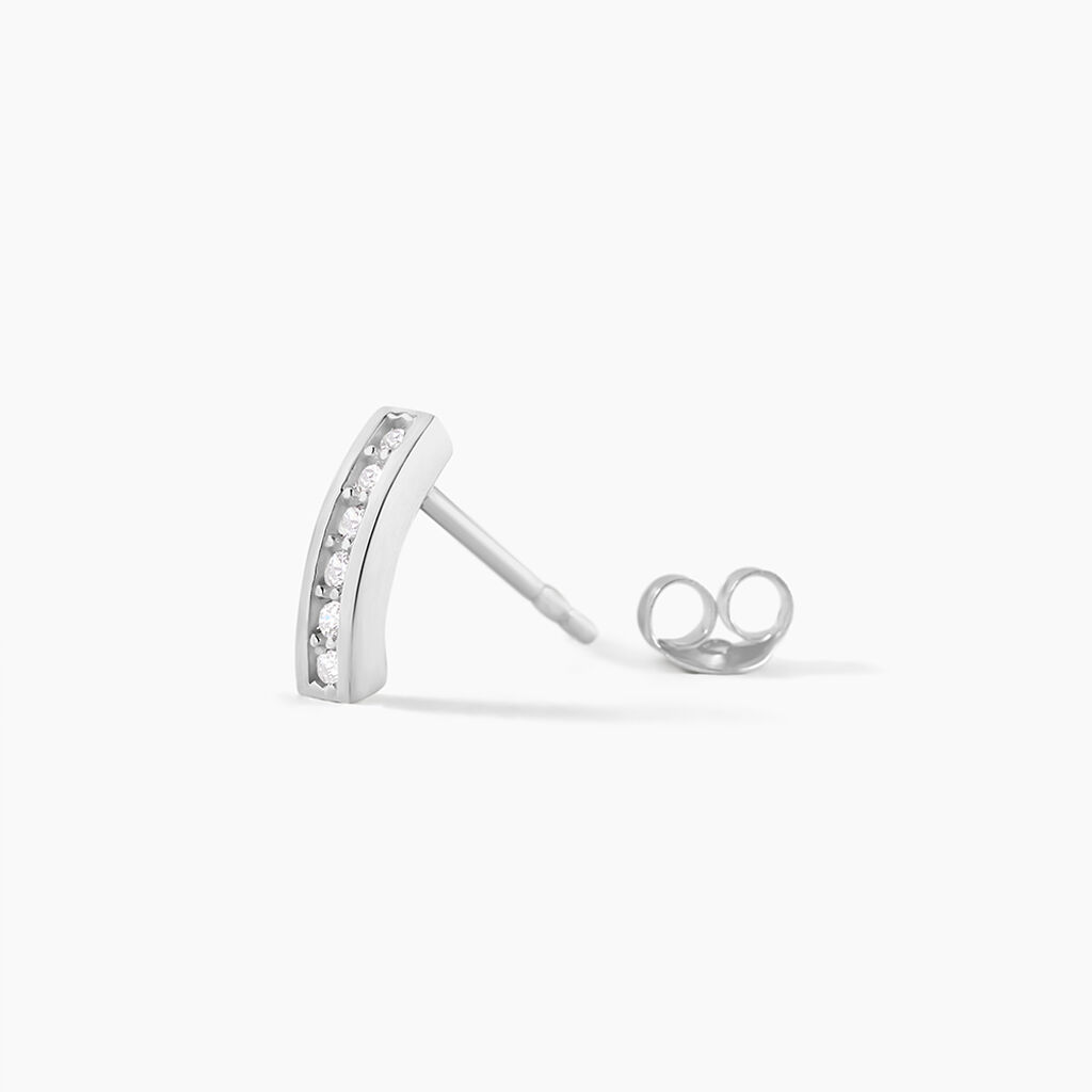 Créoles Tuna Rondes Argent Blanc Oxyde De Zirconium - Boucles d'oreilles créoles Femme | Histoire d’Or