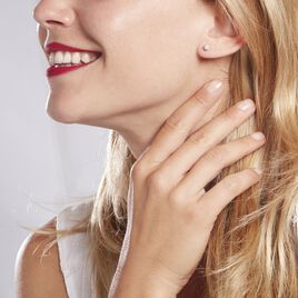 Boucles D'oreilles Puces Natalia Pl Platine Blanc Diamant - Clous d'oreilles Femme | Histoire d’Or