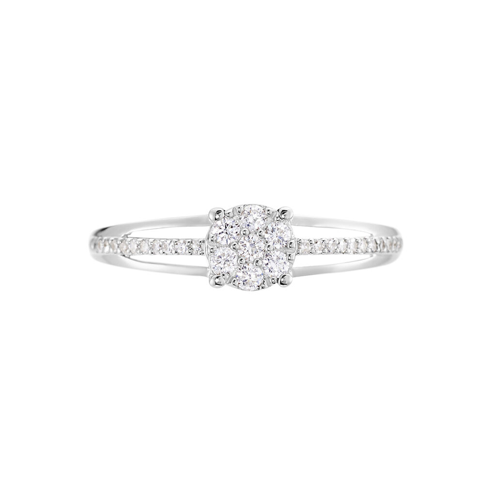 Bague Or Blanc Katherina Diamants - Bagues avec pierre Femme | Histoire d’Or