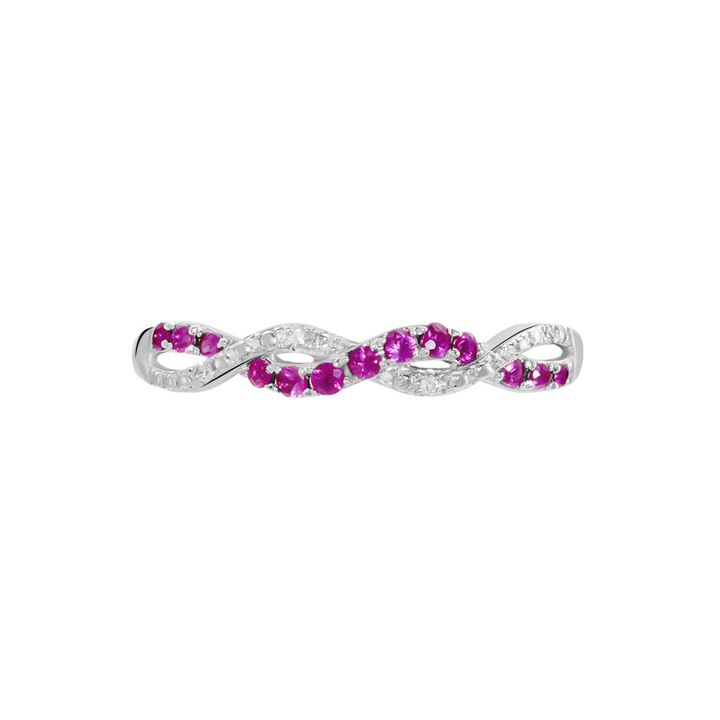 Bague Sofia Or Blanc Rubis Et Diamant - Bagues avec pierre Femme | Histoire d’Or