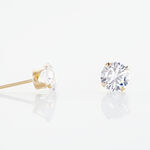 Boucles D'oreilles Puces Eddie Or Jaune Oxyde De Zirconium - Clous d'oreilles Femme | Histoire d&rsquo;Or