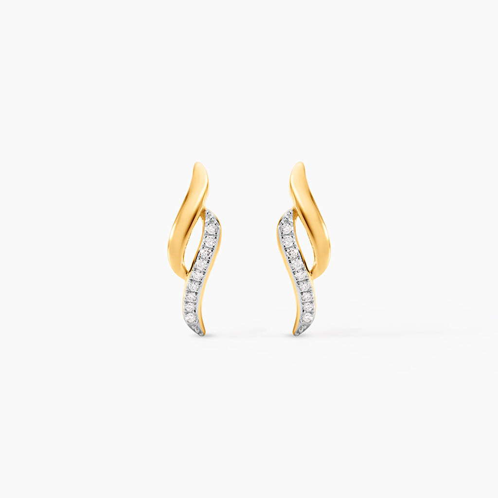 Boucles D'oreilles Puces Callum Or Jaune Diamant - Boucles d'oreilles pendantes Femme | Histoire d&rsquo;Or