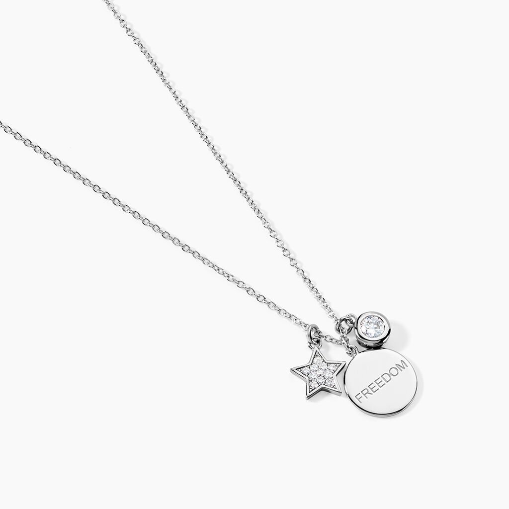 Collier Nessa Argent Blanc Oxyde De Zirconium - Colliers fantaisie Femme | Histoire d’Or