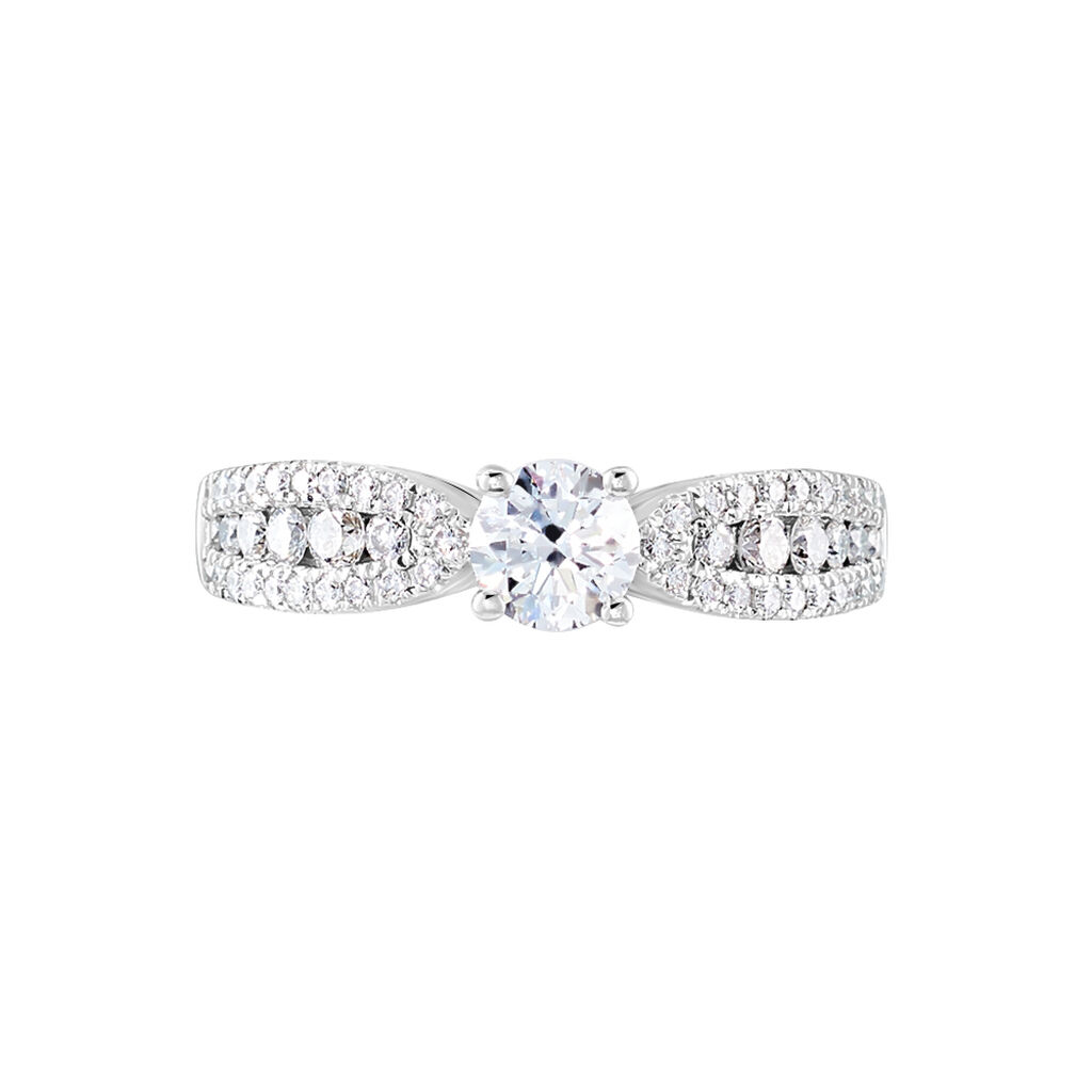 Bague Solitaire Stockholm Or Blanc Diamant Synthetique - Bagues solitaires Femme | Histoire d’Or