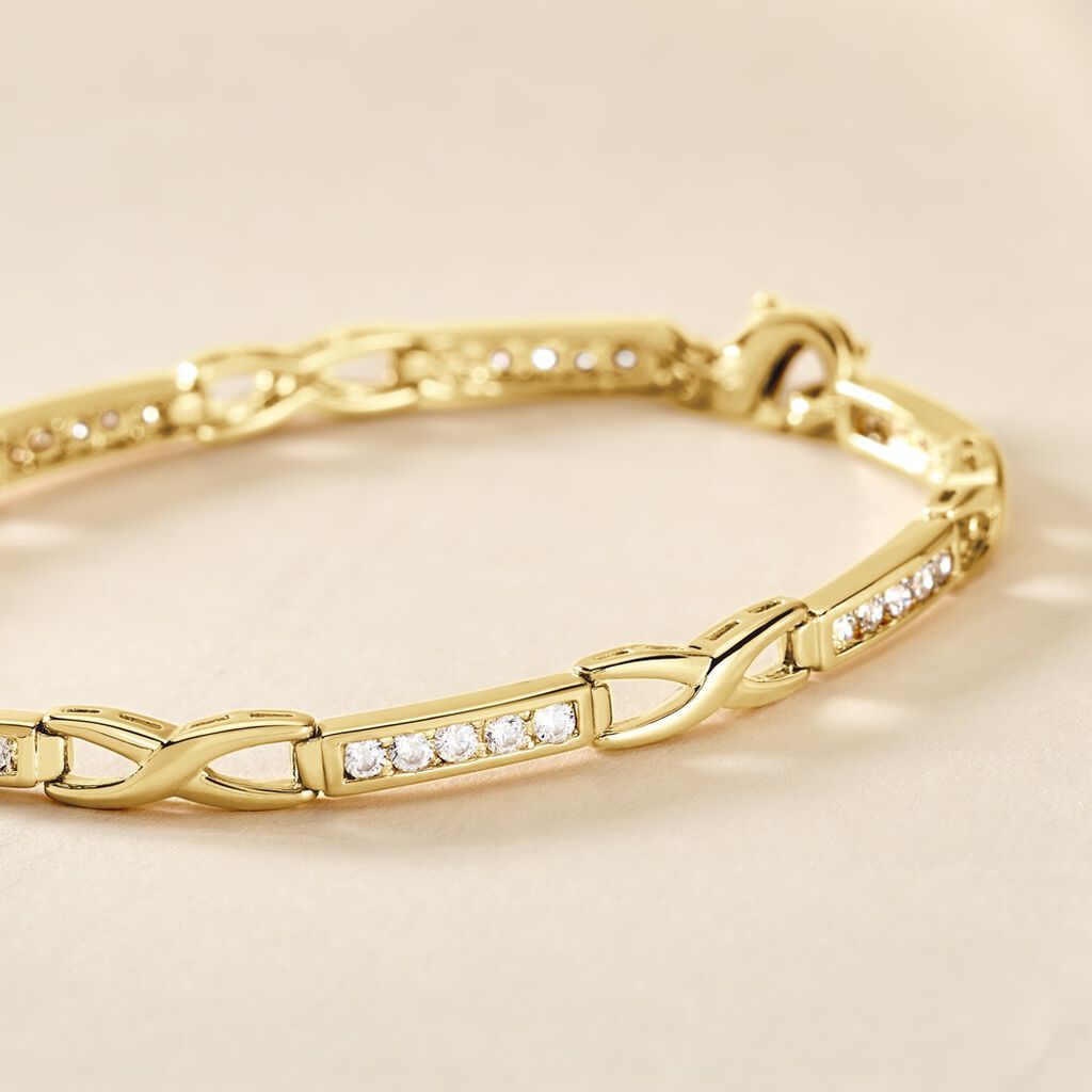 Bracelet Jonc Epiphanieae Plaqué Or Jaune Oxyde De Zirconium - Bracelets Femme | Histoire d’Or