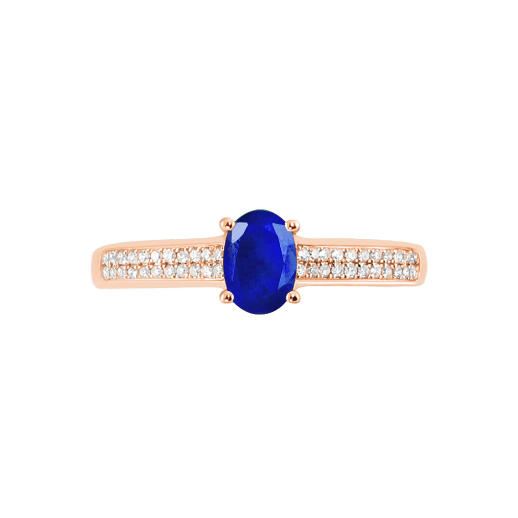 Bague Crista Or Rose Saphir Et Diamant - Bagues solitaires Femme | Histoire d’Or