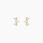 Boucles D'Oreilles Puces Mureille Argent Dor&eacute; A L'Or 750/1000 Oxyde De Zirconium - Boucles d'oreilles fantaisie Femme | Histoire d&rsquo;Or